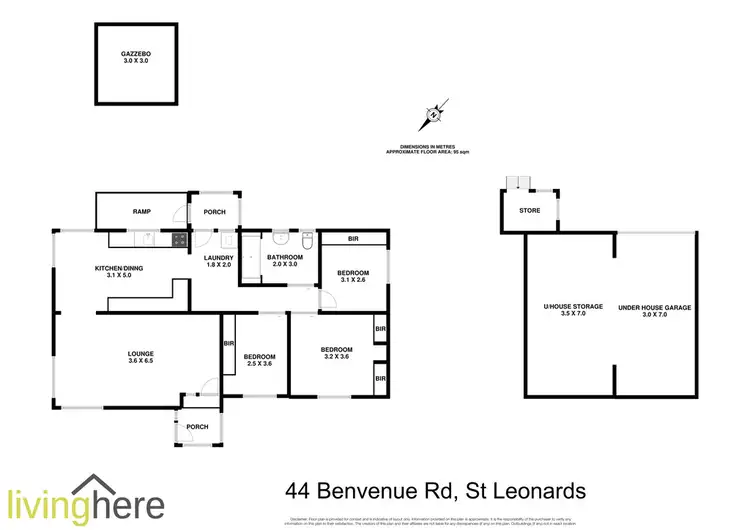 Floorplan of Homely house listing, 44 Benvenue Road, St Leonards TAS 7250