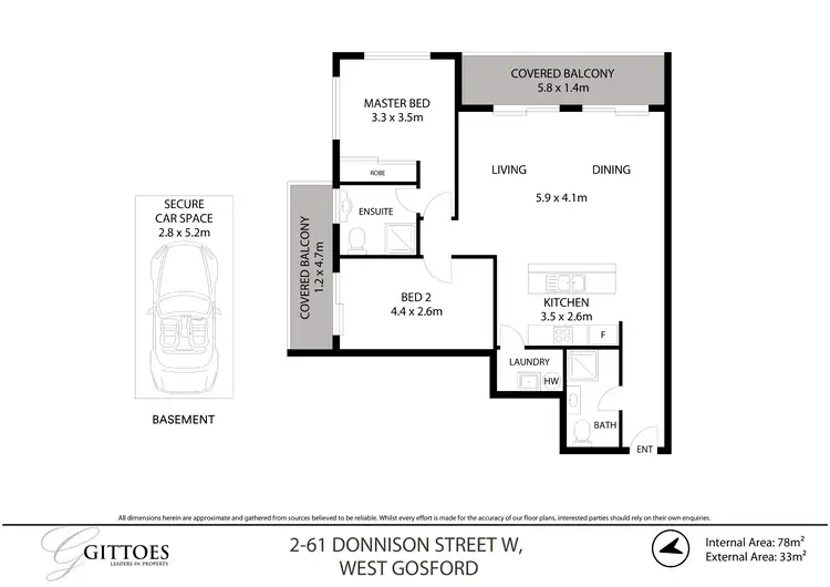 Floorplan of Homely unit listing, 2/61 Donnison Street West, Gosford NSW 2250