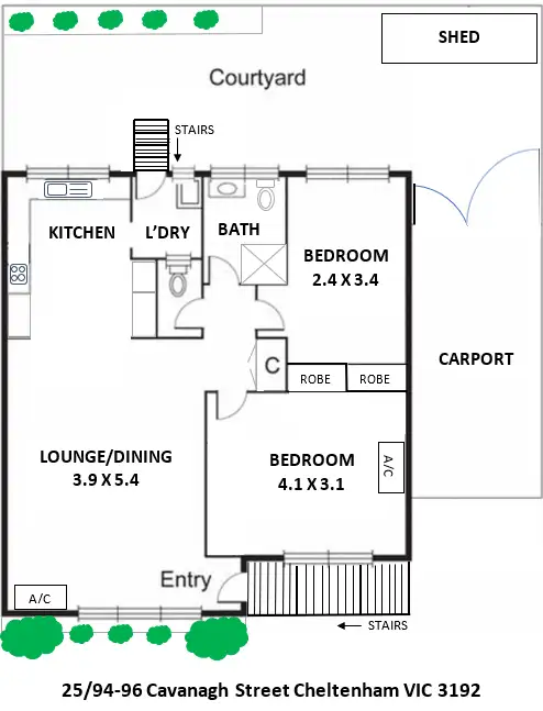 Floorplan of Homely unit listing, 25/94-96 Cavanagh Street, Cheltenham VIC 3192