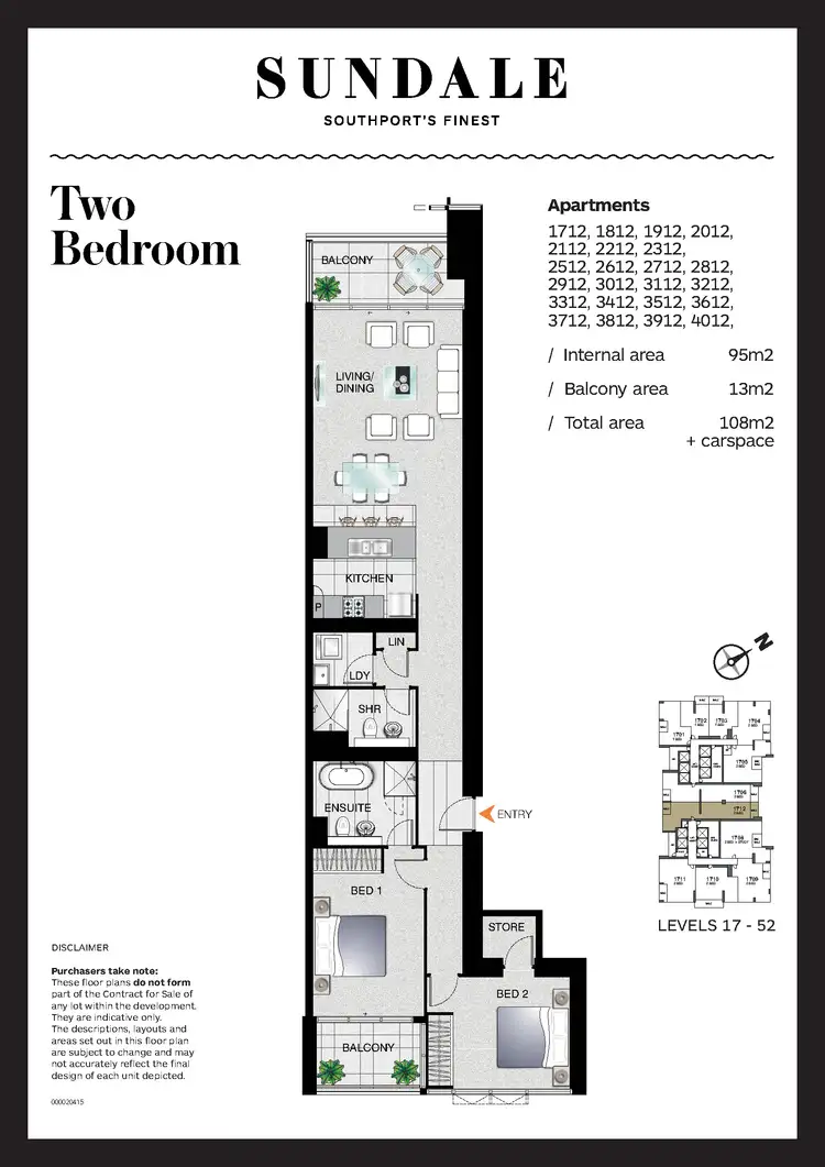 Floorplan of Homely apartment listing, 3712/2 Como Crescent, Southport QLD 4215