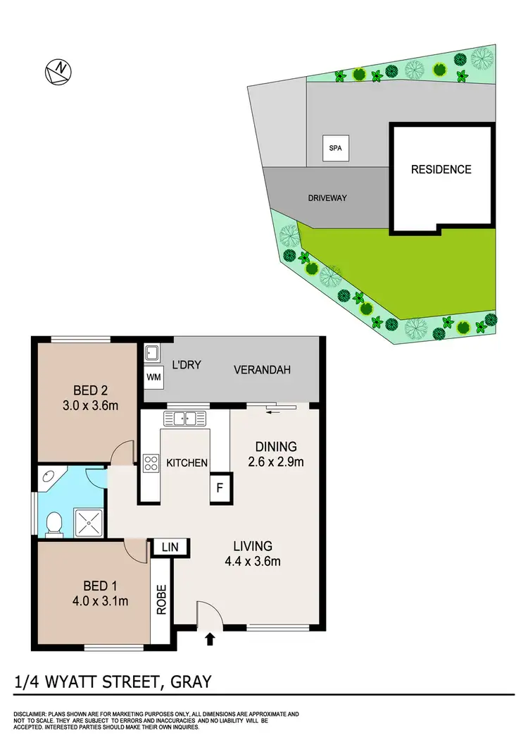 Floorplan of Homely semi-detached listing, 1/4 Wyatt Street, Gray NT 830