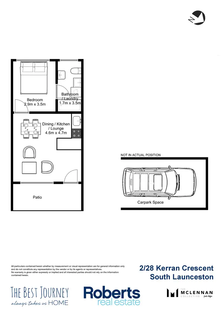 Floorplan of Homely unit listing, 2/28 Kerran Crescent, South Launceston TAS 7249
