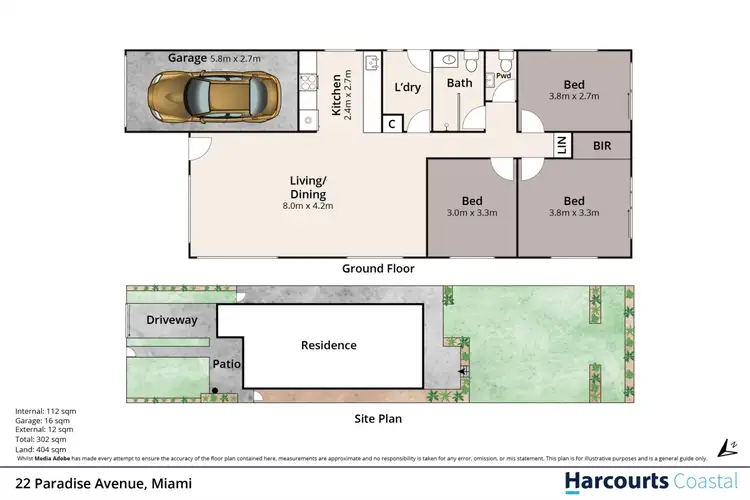 Floorplan of Homely house listing, 22 Paradise Avenue, Miami QLD 4220