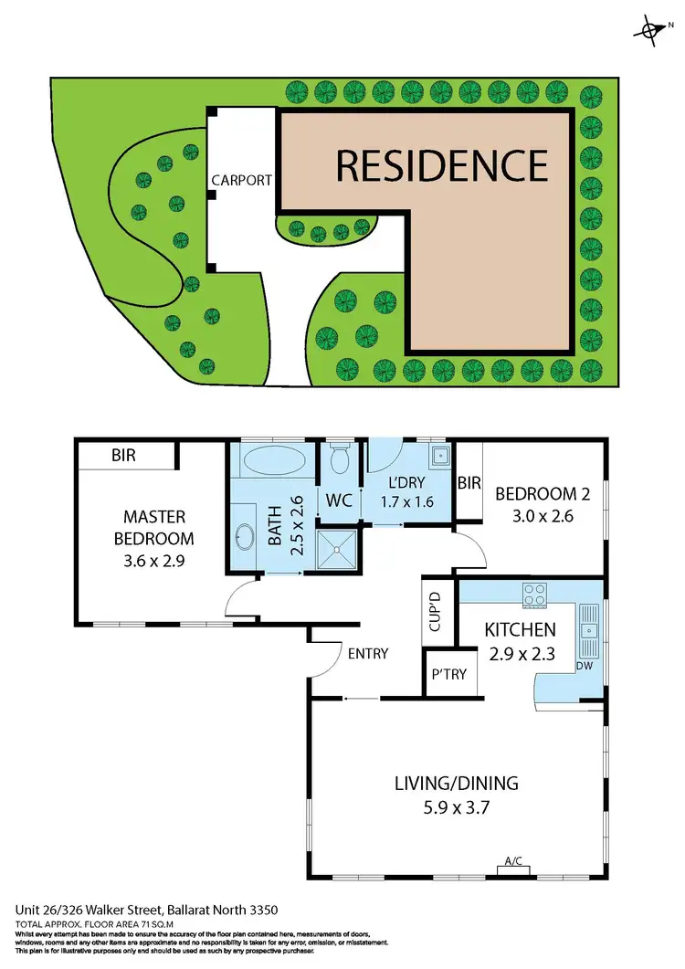 Floorplan of Homely unit listing, 26/326 Walker Street, Ballarat North VIC 3350