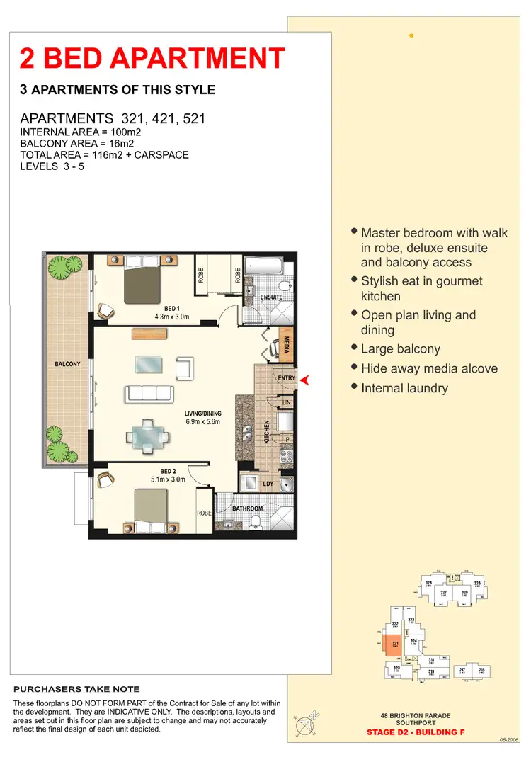 Floorplan of Homely apartment listing, 421/1 Aqua Street, Southport QLD 4215
