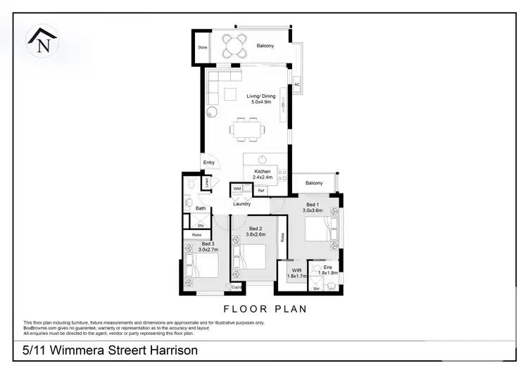 Floorplan of Homely apartment listing, 5/11 Wimmera Street, Harrison ACT 2914