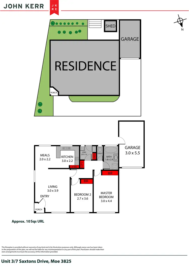 Floorplan of Homely unit listing, 3/7 Saxtons Drive, Moe VIC 3825