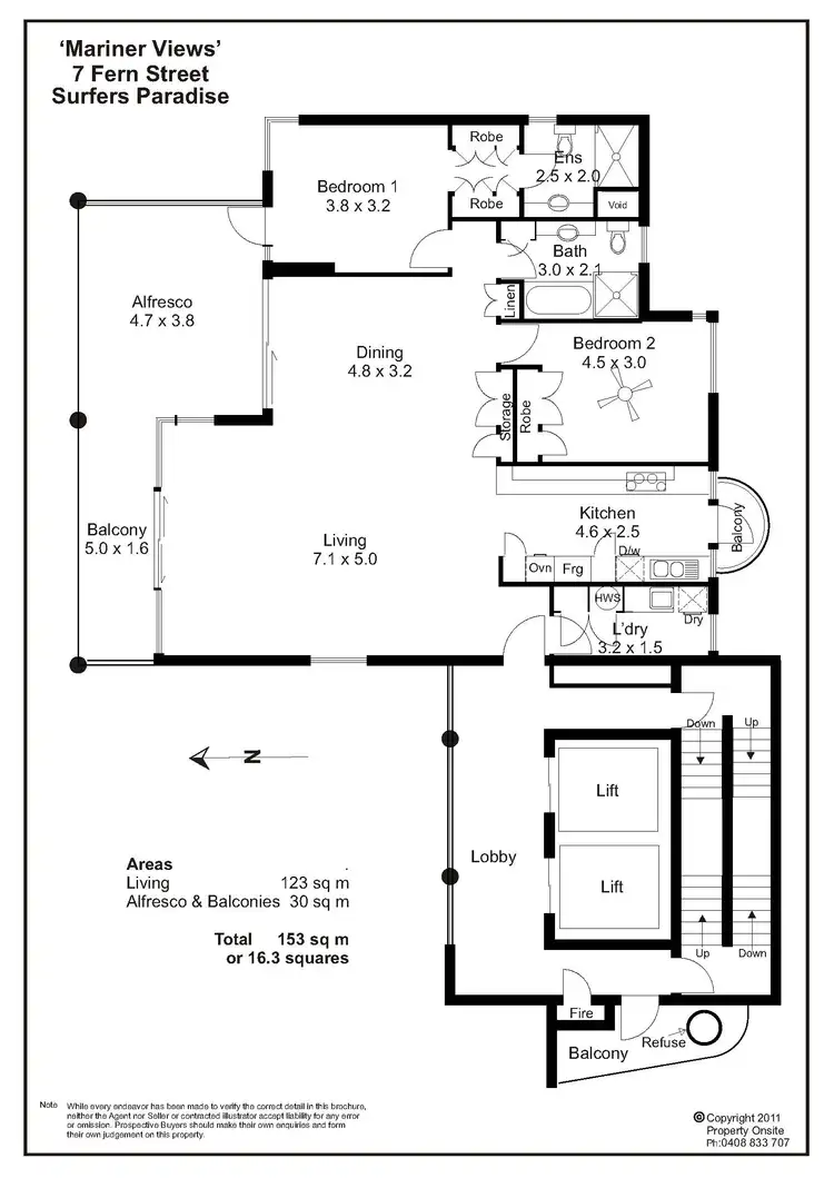 Floorplan of Homely unit listing, 17A/7 Fern Street, Surfers Paradise QLD 4217