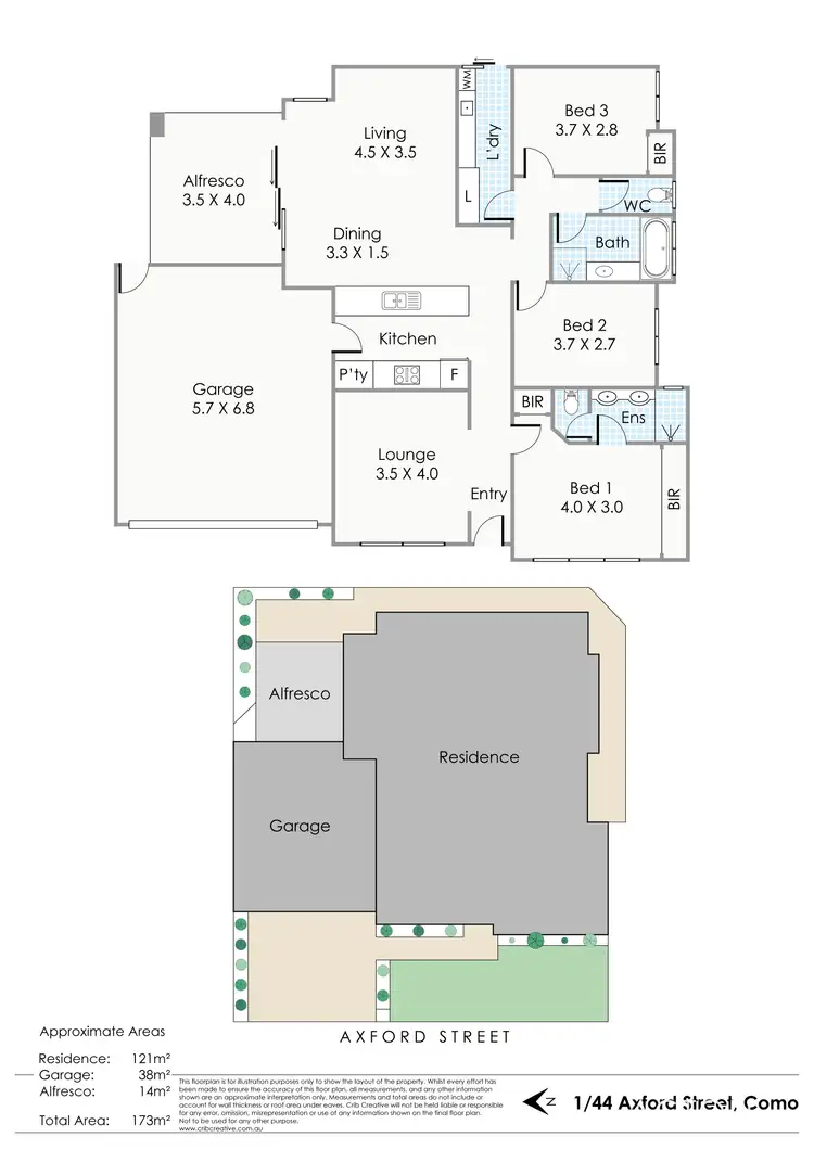 Floorplan of Homely house listing, 1/44 Axford Street, Como WA 6152
