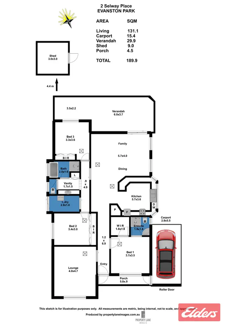 Floorplan of Homely house listing, 2 Selway Place, Evanston Park SA 5116