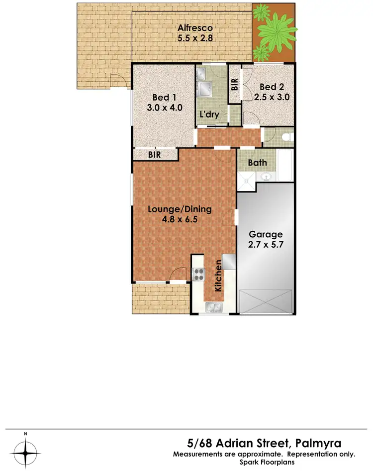 Floorplan of Homely villa listing, 5/68 Adrian Street, Palmyra WA 6157