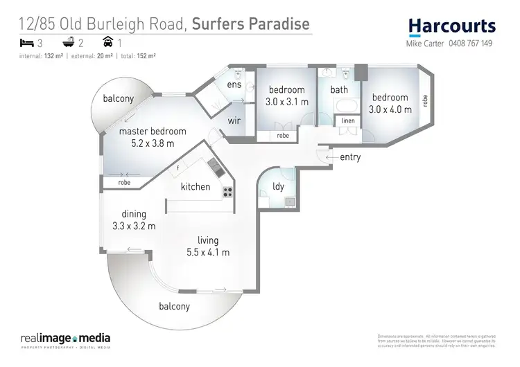 Floorplan of Homely unit listing, 12/85 Old Burleigh Road, Surfers Paradise QLD 4217