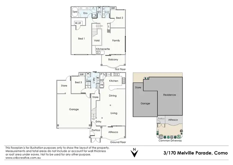 Floorplan of Homely townhouse listing, 3/170 Melville Parade, Como WA 6152