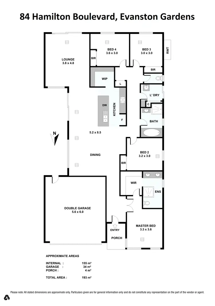 Floorplan of Homely house listing, 84 Hamilton Boulevard, Evanston Gardens SA 5116