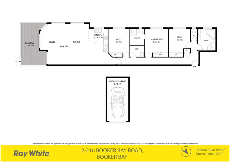 Floorplan of Homely apartment listing, 2/216 Booker Bay Road, Booker Bay NSW 2257