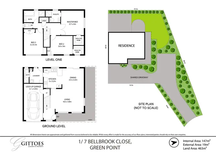 Floorplan of Homely semi-detached listing, 1/7 Bellbrook Close, Green Point NSW 2251