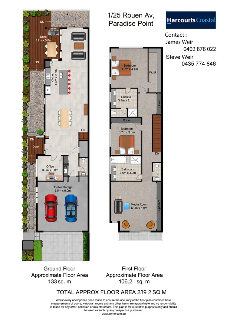 Floorplan of Homely house listing, 1/25 Rouen Avenue, Paradise Point QLD 4216