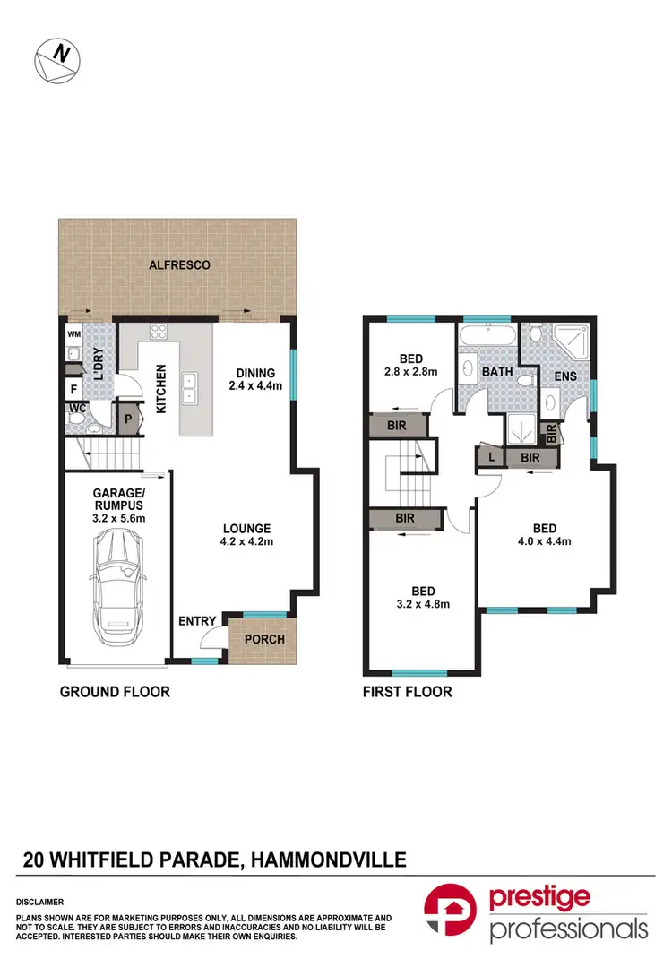Floorplan of Homely semi-detached listing, 20 Whitfield Parade, Hammondville NSW 2170