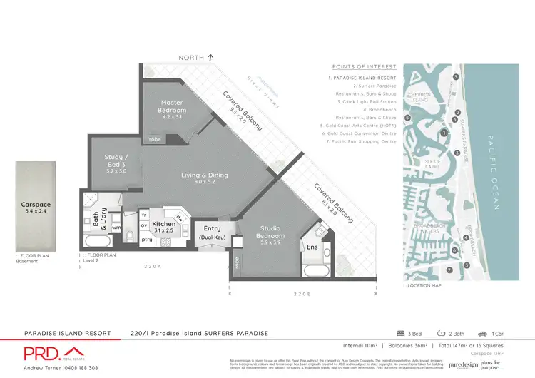 Floorplan of Homely apartment listing, 220/1 Paradise Island, Surfers Paradise QLD 4217