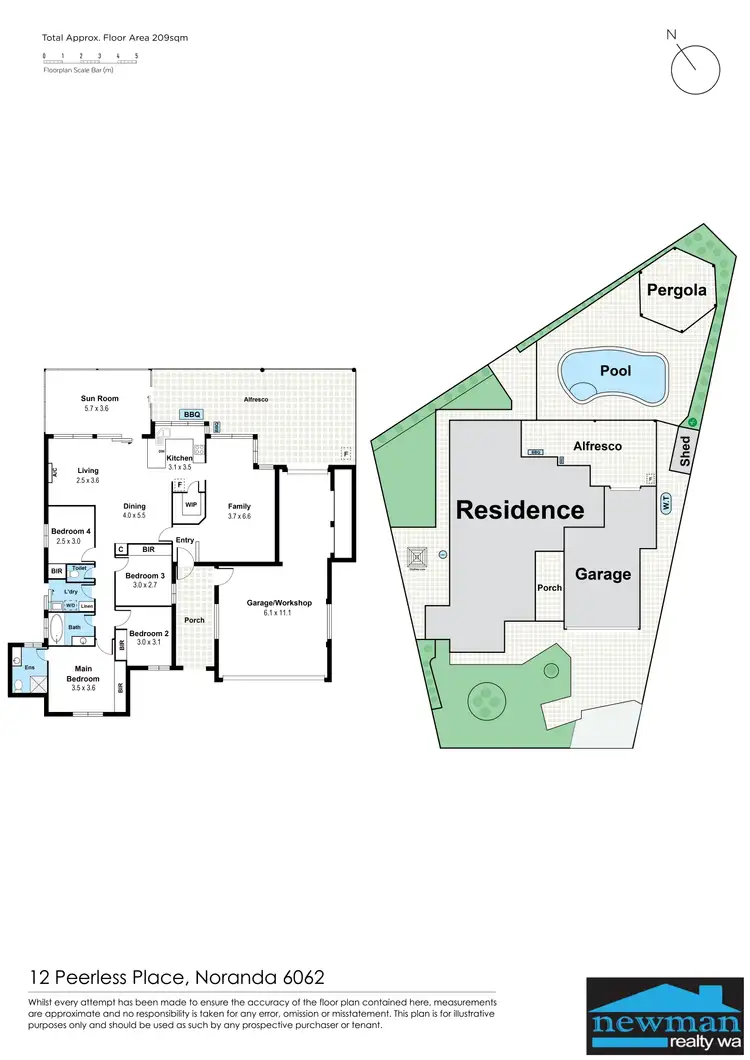 Floorplan of Homely house listing, 12 Peerless Place, Noranda WA 6062