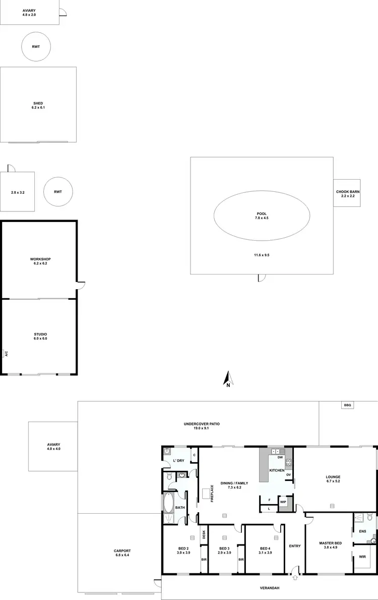Floorplan of Homely house listing, 8-10 Moculta Road, Moculta SA 5353