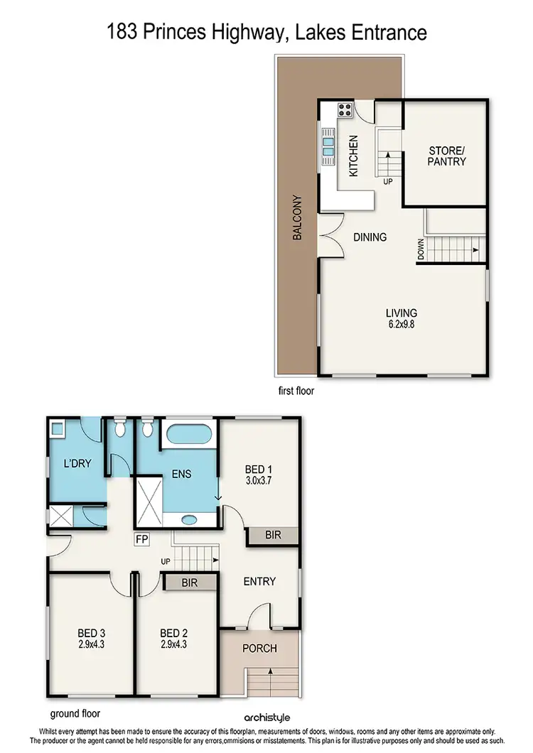 Floorplan of Homely house listing, 183 Princes Highway, Lakes Entrance VIC 3909