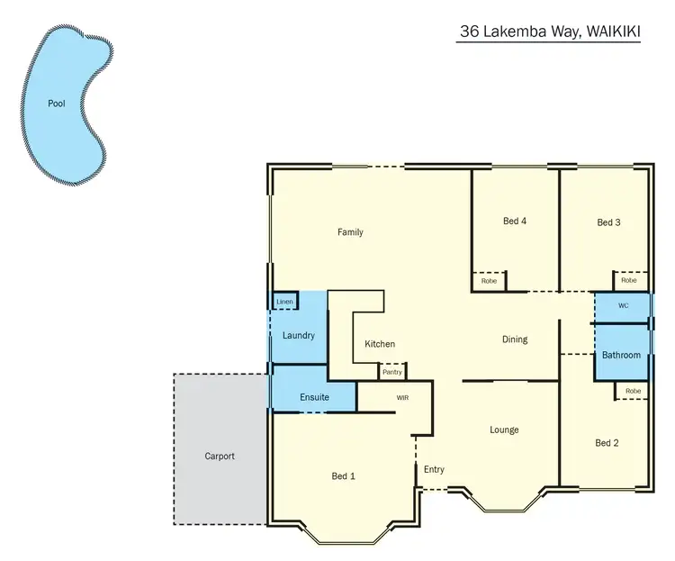 Floorplan of Homely house listing, 36 Lakemba Way, Waikiki WA 6169