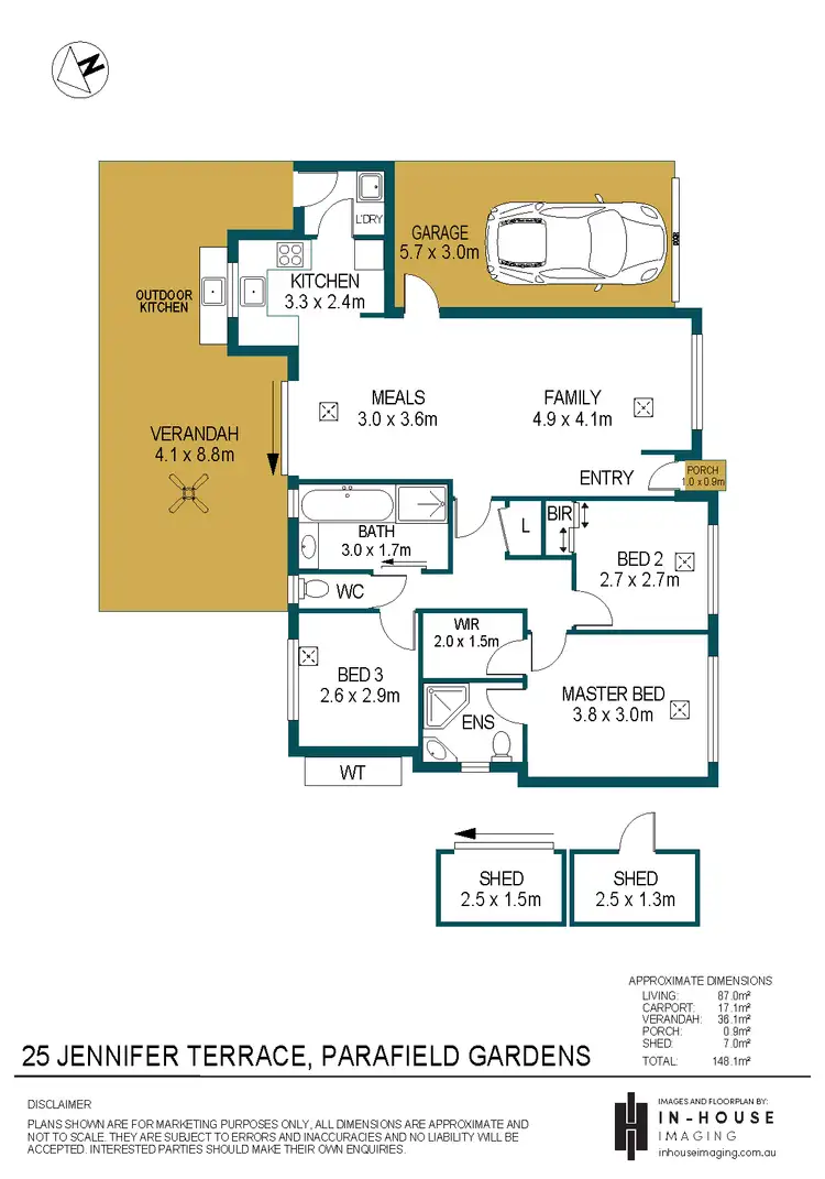Floorplan of Homely house listing, 25 Jennifer Terrace, Parafield Gardens SA 5107