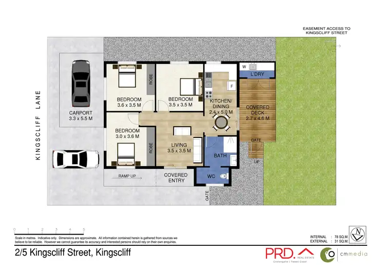 Floorplan of Homely semi-detached listing, 2/5 Kingscliff Street, Kingscliff NSW 2487