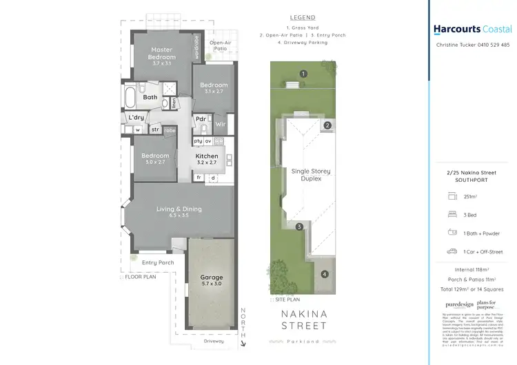 Floorplan of Homely semi-detached listing, 2/25 Nakina Street, Southport QLD 4215