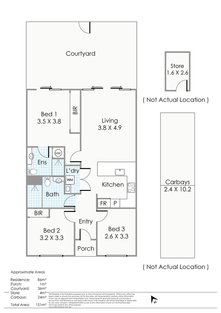 Floorplan of Homely apartment listing, 2/80 Stirling Highway, North Fremantle WA 6159