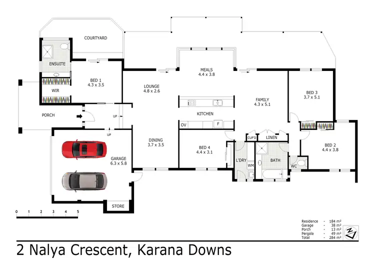 Floorplan of Homely house listing, 2 Nalya Crescent, Karana Downs QLD 4306