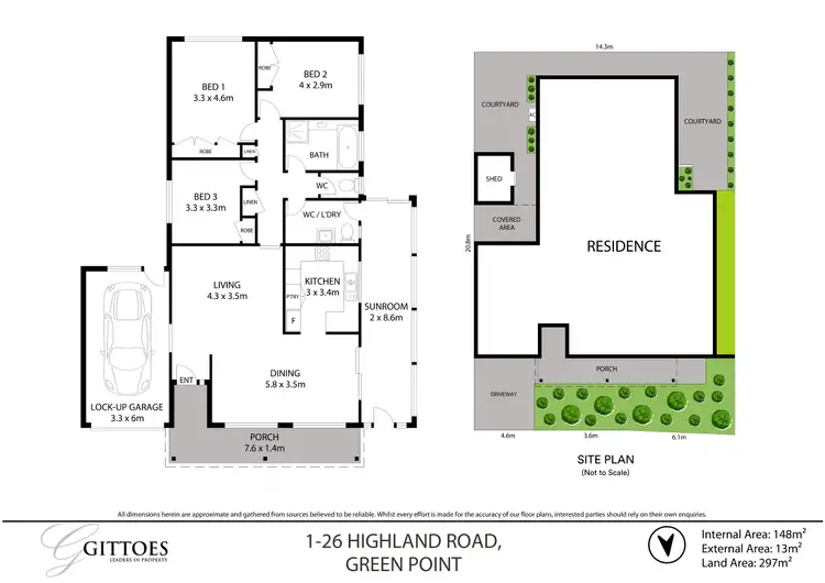 Floorplan of Homely semi-detached listing, 1/26 Highland Road, Green Point NSW 2251