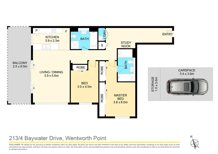 Floorplan of Homely apartment listing, 213/4 Baywater Drive, Wentworth Point NSW 2127