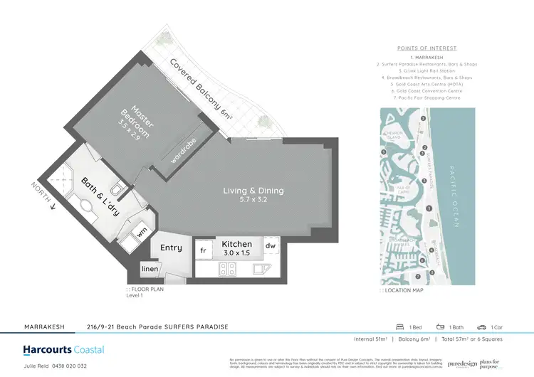 Floorplan of Homely unit listing, 216/9-21 Beach Parade, Surfers Paradise QLD 4217