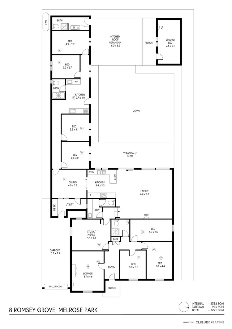 Floorplan of Homely house listing, 8 Romsey Grove, Melrose Park SA 5039