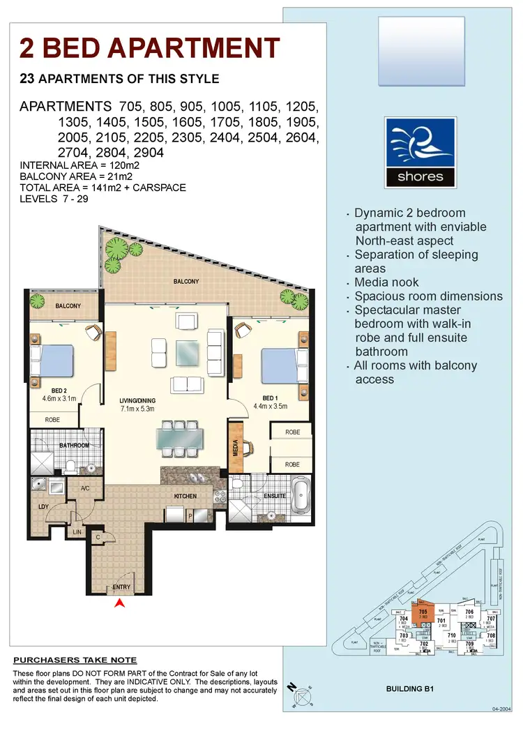 Floorplan of Homely apartment listing, 1705/1 Como Crescent, Southport QLD 4215