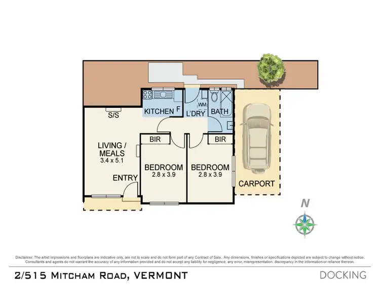 Floorplan of Homely unit listing, 2/515 Mitcham Road, Vermont VIC 3133