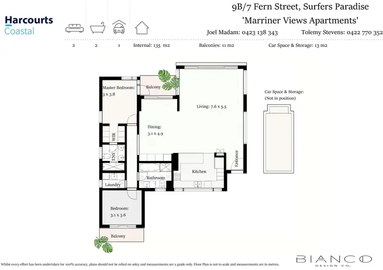 Floorplan of Homely unit listing, 9B/7 Fern Street, Surfers Paradise QLD 4217