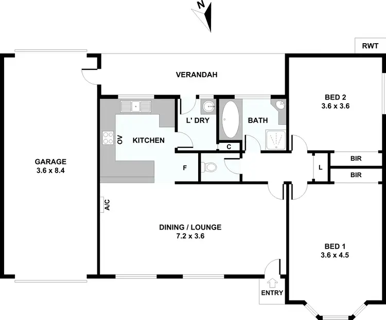 Floorplan of Homely unit listing, 1/10 Kalingal Ave, Nuriootpa SA 5355