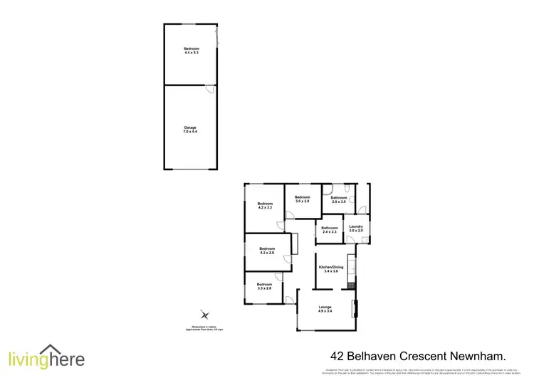 Floorplan of Homely house listing, 42 Belhaven Crescent, Newstead TAS 7250