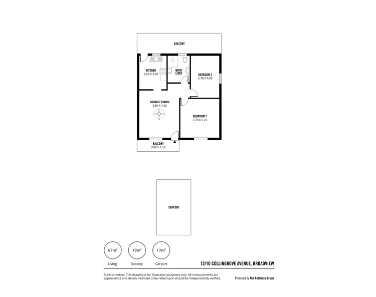 Floorplan of Homely unit listing, 12/10 Collingrove Avenue, Broadview SA 5083