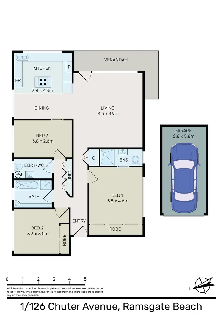 Floorplan of Homely apartment listing, 1/126 Chuter Avenue, Ramsgate Beach NSW 2217