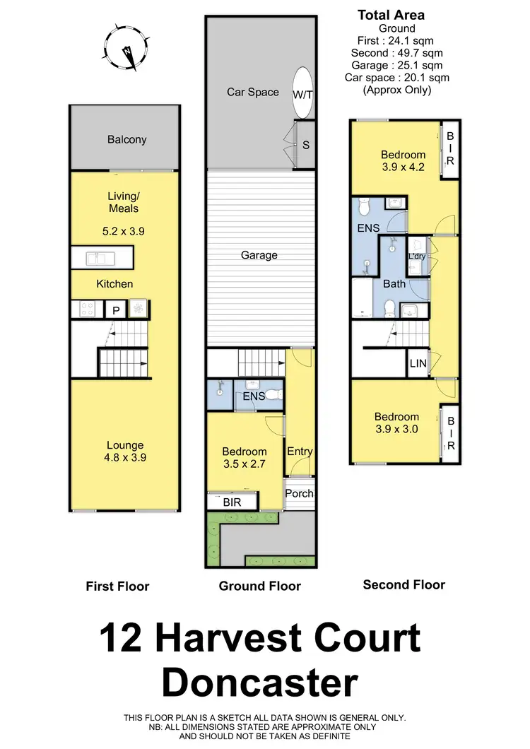 Floorplan of Homely townhouse listing, 12 Harvest Court, Doncaster VIC 3108