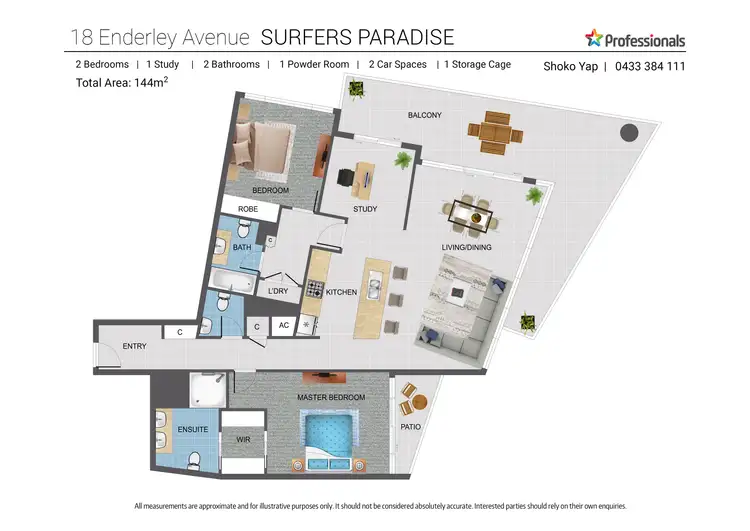 Floorplan of Homely unit listing, 2704/18 Enderley Avenue, Surfers Paradise QLD 4217