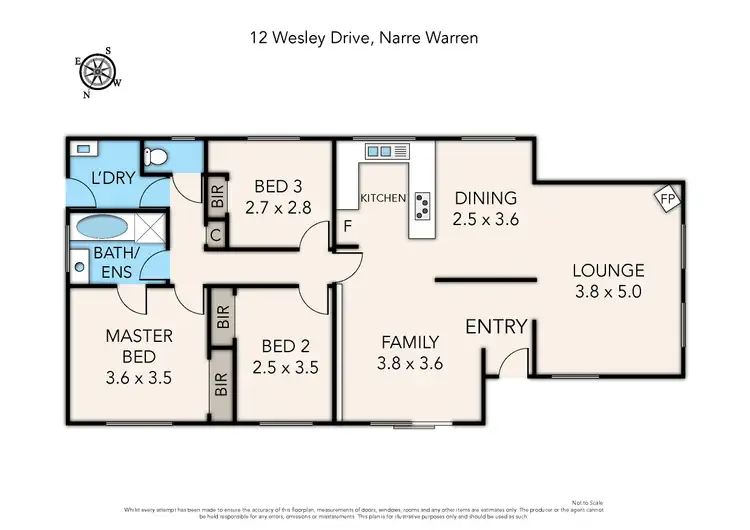 Floorplan of Homely house listing, 12 Wesley Drive, Narre Warren VIC 3805
