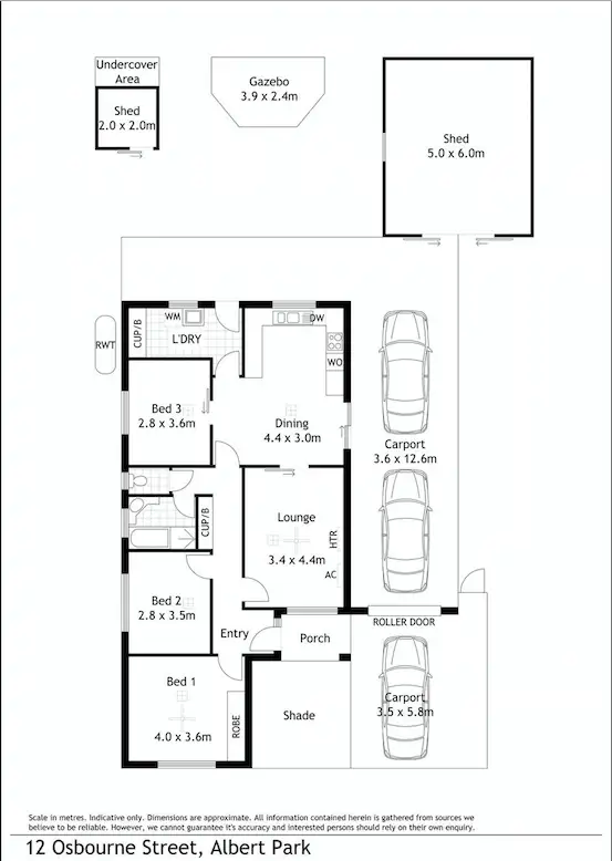 Floorplan of Homely house listing, 12 Osborne Street, Albert Park SA 5014