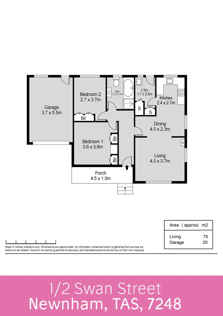 Floorplan of Homely house listing, 1/2 Swan Street, Newnham TAS 7248