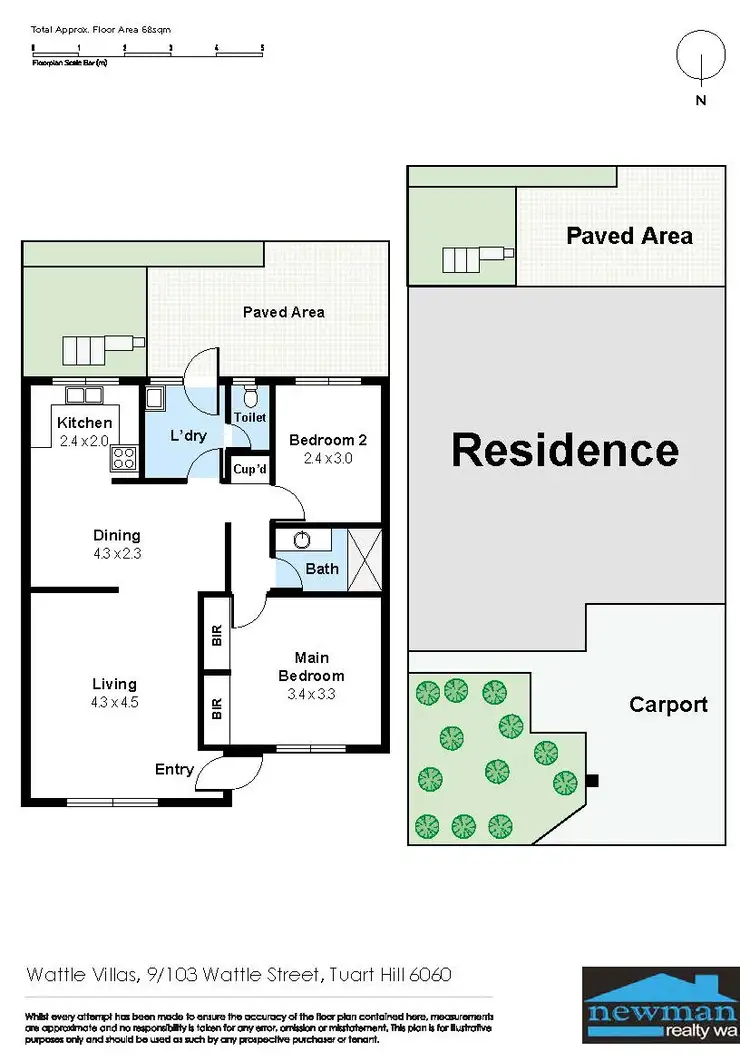 Floorplan of Homely unit listing, 9/103 Wattle Street, Tuart Hill WA 6060