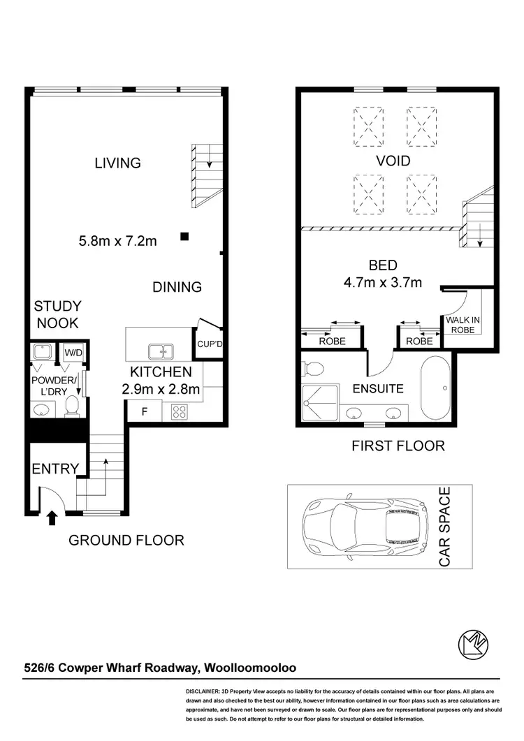 Floorplan of Homely apartment listing, 526/6 Cowper Wharf Road, Woolloomooloo NSW 2011